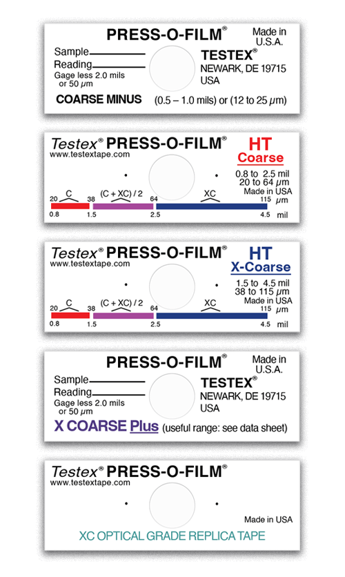 Testex™ Press-O-Film™ Replica Tape R-PRESSX เทปจำลองแบบพื้นผิว