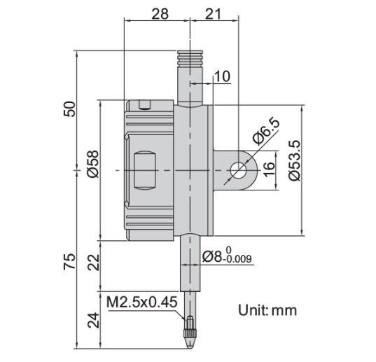 INSIZE IN-2104-10 Digital Indicator With Rotated Display (12.7mm / 0.5)