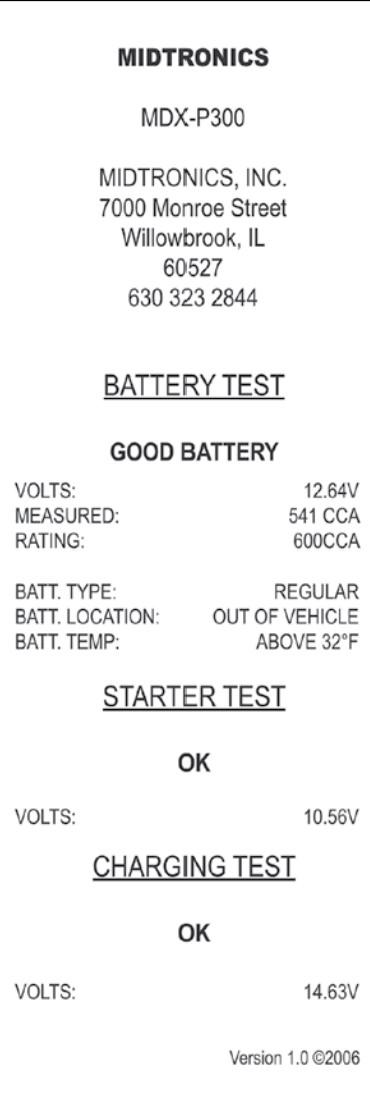 MIDTRONICS MDX-P300 เครื่องวิเคราะห์แบตเตอรี่และระบบไฟฟ้ารถยนต์ (Built-In Printer)