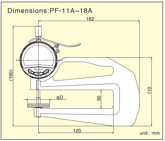 Teclock PG-18A Constant Pressured Thickness 