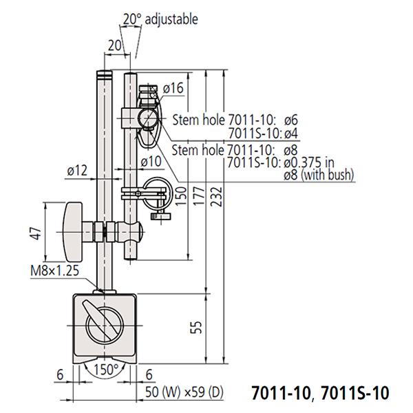 Mitutoyo M-7011-10 Magnetic stands ขาตั้งแม่เหล็ก 