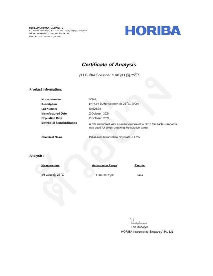HORIBA HB-PH4 น้ำยาพีเอชบัพเฟอร์