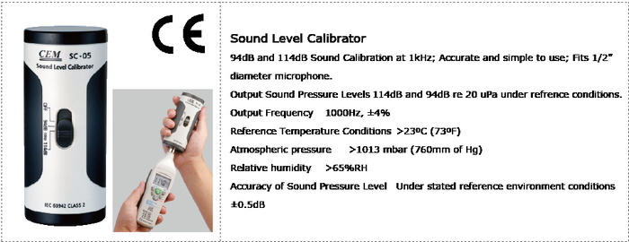 CEM SC-05 เครื่องสอบเทียบระดับเสียง │94dB,114dB