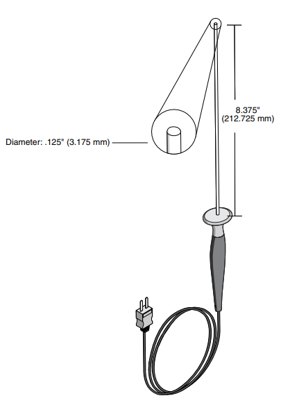 Fluke 88PK-22 SUREGRIP, Immersion Temperature Probe, K-TYPE | -40 to 1090 °C