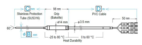 TND TR-8130 โพรบวัดอุณหภูมิ Pt100 Handy Type (Made to order)