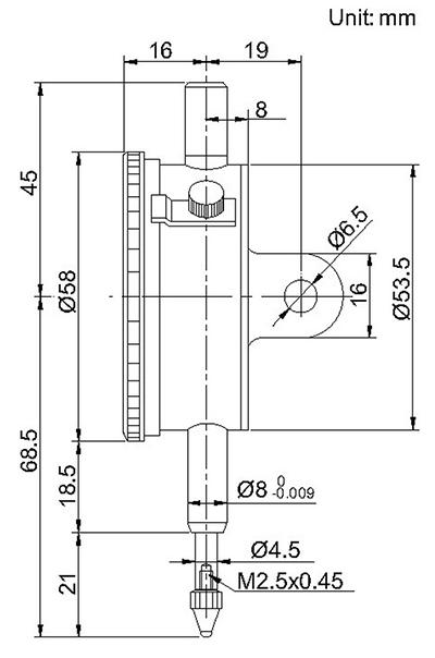 INSIZE IN-2308-3FA Dial Indicator With Jeweled Bearing (0 - 3mm)