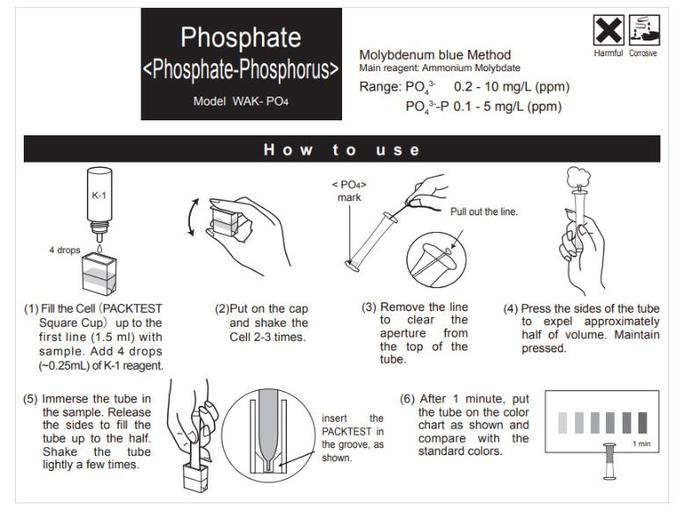 Kyoritsu Packtest WAK-PO4 ชุดทดสอบคุณภาพน้ำ Phosphate / Phosphate-Phosphorus