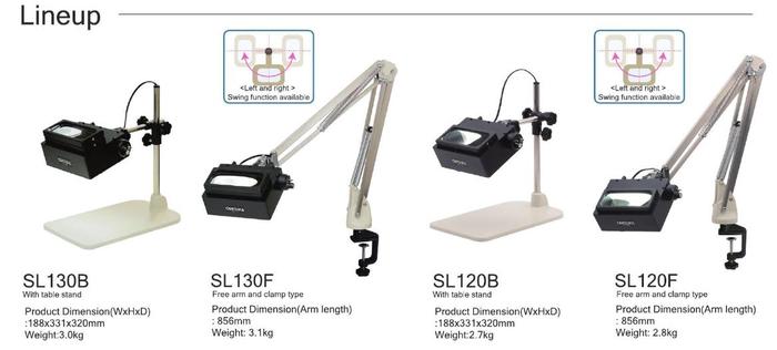 Otsuka SURFLIGHT Series โคมไฟแว่นขยาย LED coaxial Illuminated Magnifier