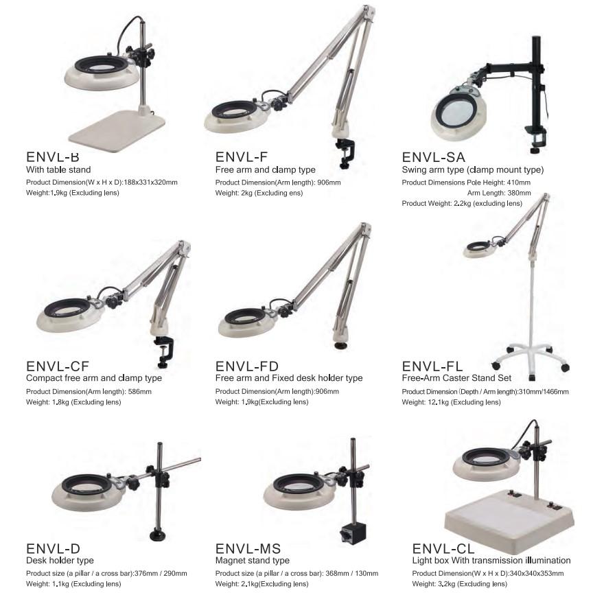 Otsuka ENVL-D-15X โคมไฟแว่นขยาย | Fixed-Type Desk Holder