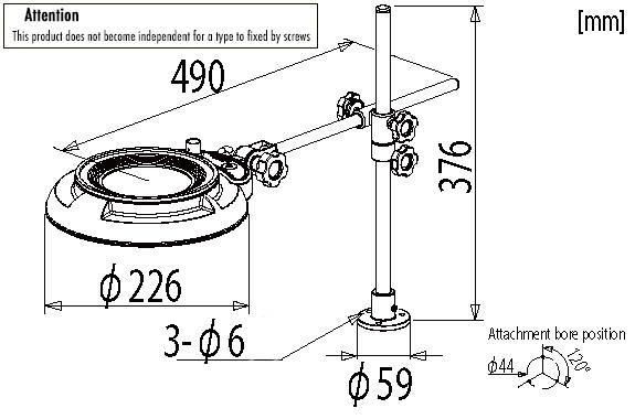 Otsuka ENVL-D-2X โคมไฟแว่นขยาย | Fixed-Type Desk Holder