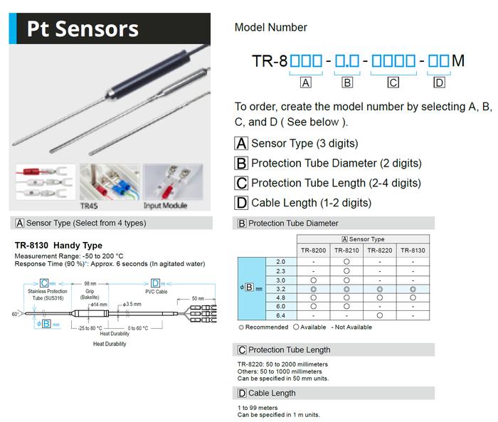 TND TR-8130 โพรบวัดอุณหภูมิ Pt100 Handy Type (Made to order)