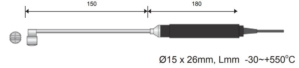 ขนาดโพรบวัดอุณหภูมิ SURFACE TYPE RIXEN รุ่น SK-45