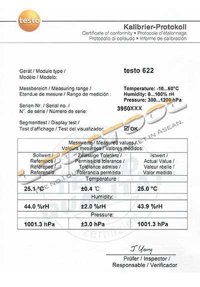 Testo 622 เครื่องวัดอุณหภูมิ ความชื้นสัมพัทธ์และแรงดันบรรยากาศ