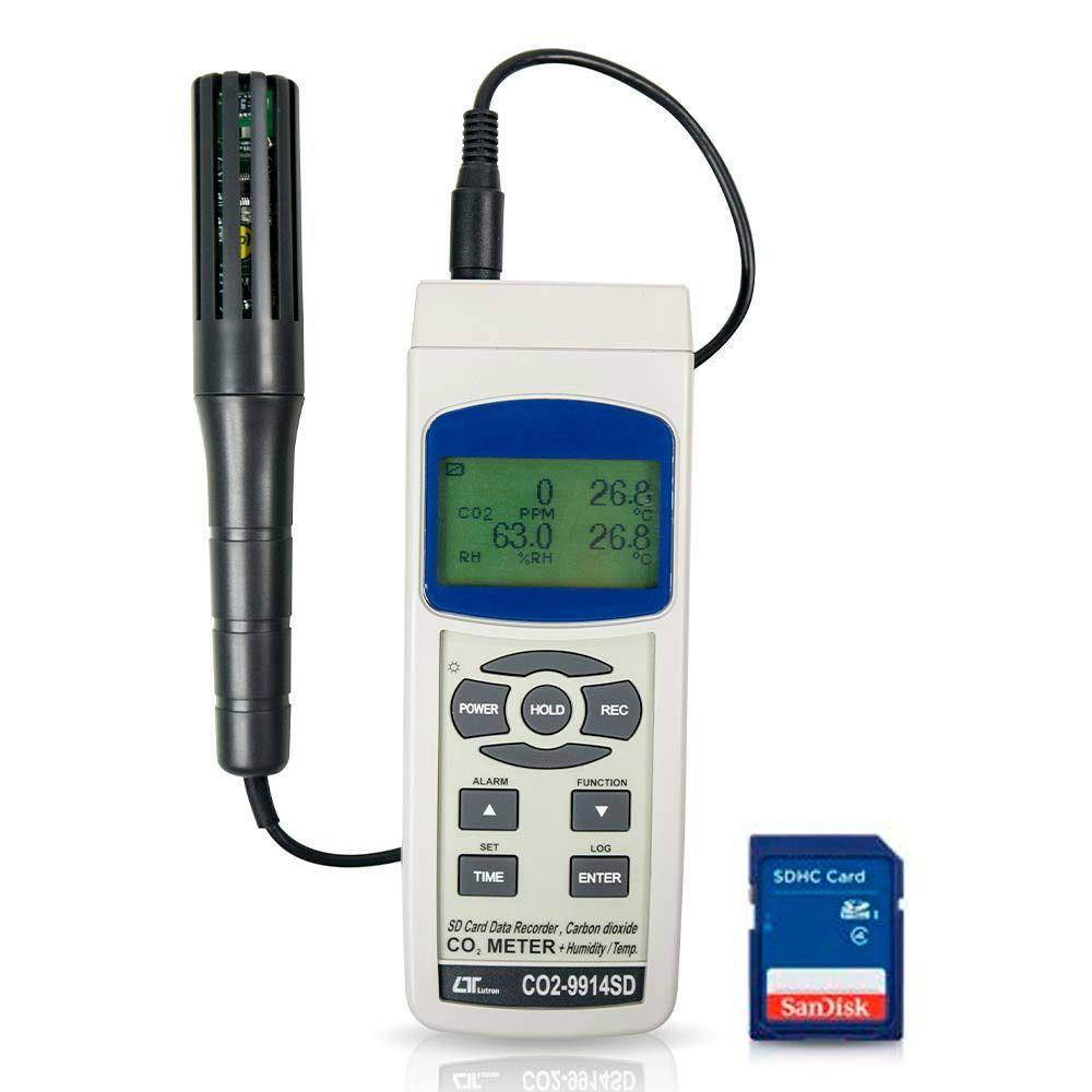 Lutron CO2-9914SD เครื่องวัดคาร์บอนไดออกไซด์ 5in1 | SD Card