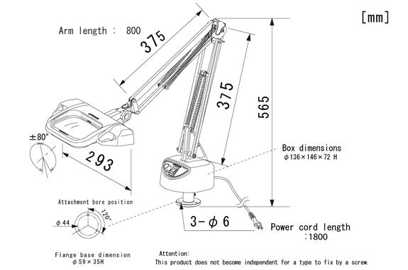 Otsuka O-LIGHT-III-L-FD-2X โคมไฟแว่นขยาย Free Arm Type LED Illuminated Magnifier / Fixed Type Desk Hold