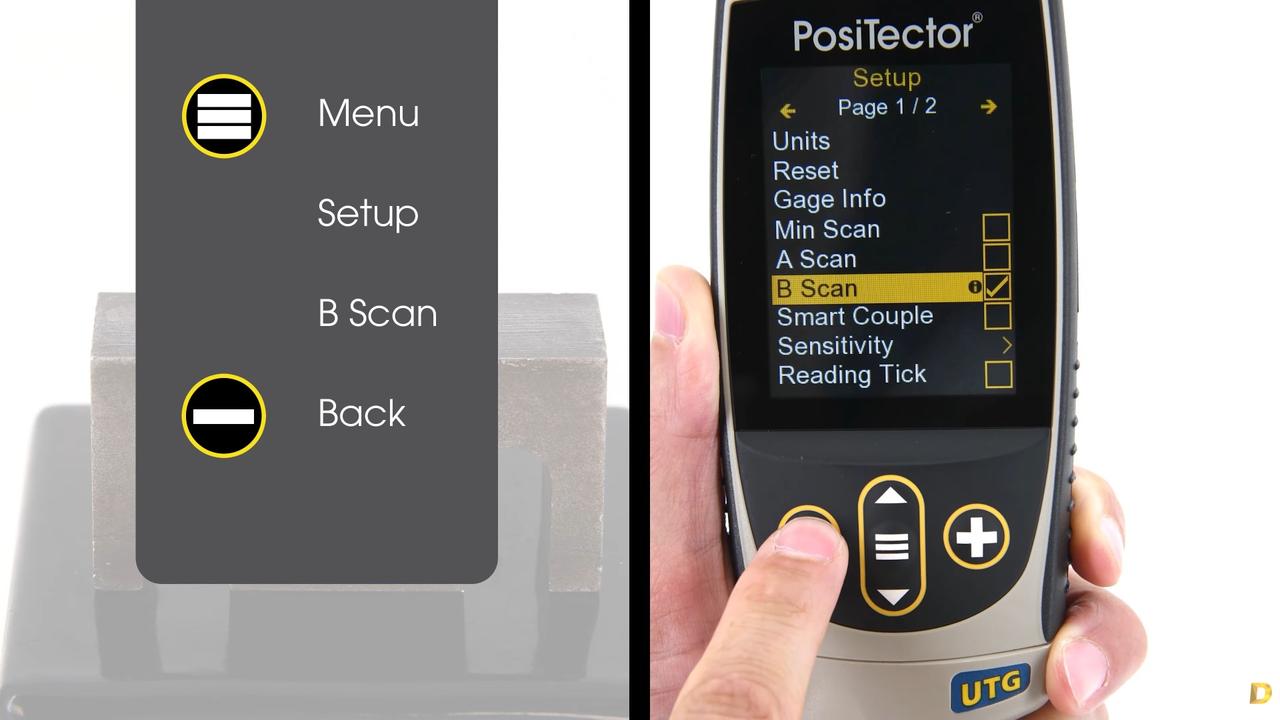Utg Scan ขั้นตอนการวัดความหนาด้วย PosiTector UTG ในโหมด B-Scan