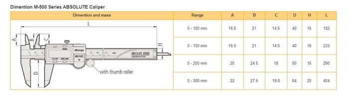 Mitutoyo M-500-197-30 ABSOLUTE เครื่องวัดคาลิเปอร์ดิจิตอล (0 ถึง 8