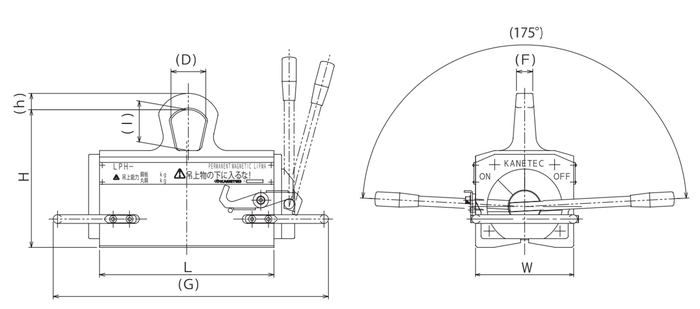 Kanetec LPH-2000 Permanebt magnet Lifma 