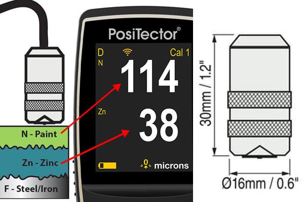 DeFelsko PRB-FNDS โพรบวัดความหนาผิวเคลือบสำหรับ Duplex Coatings | Ferrous, Non-Ferrous