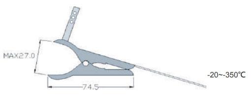 Rixen CK-02-3M โพรบวัดอุณหภูมิแบบคลิปหนีบ Max.350℃ (Type K)