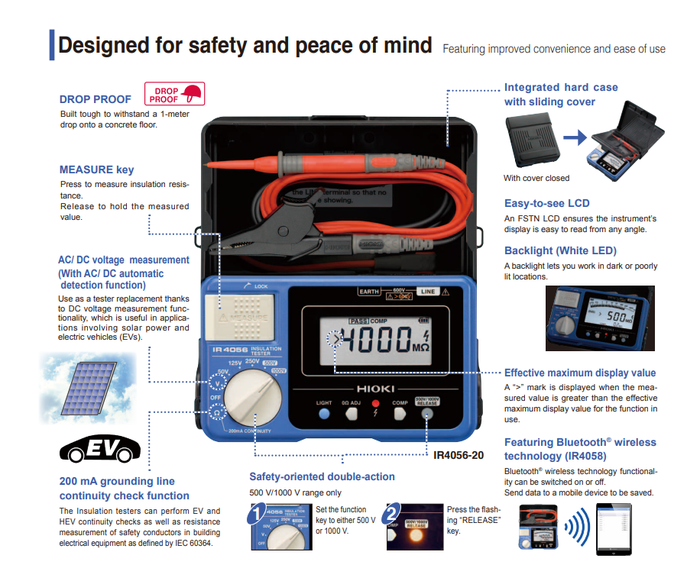 Hioki IR4056-21 เครื่องทดสอบความเป็นฉนวน (Insulation Tester) Economic Model