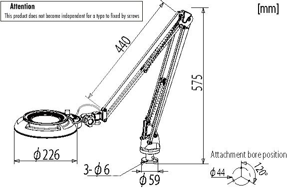 Otsuka ENVL-FD-10X โคมไฟแว่นขยาย | Fixed-type desk holder