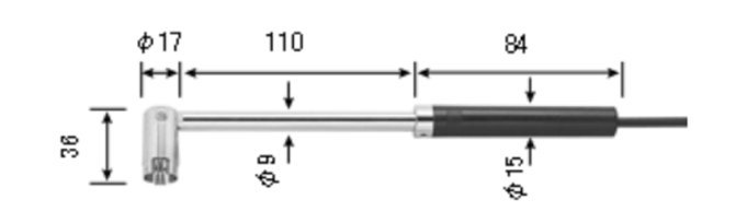 SK Sato SK-S305K โพรบวัดอุณหภูมิพื้นผิวแบบ 90 องศา (Type K) | -30 to 500°C