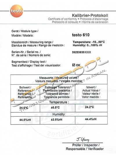 Testo-610 เครื่องวัดอุณหภูมิและความชื้นสัมพัทธ์