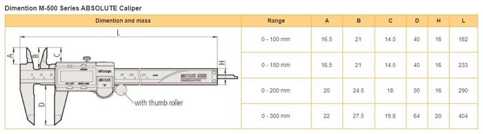 Mitutoyo M-500-173-30 ABSOLUTE เครื่องวัดคาลิเปอร์ดิจิตอล (0 to 12inches)