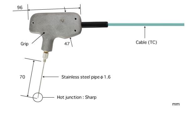 Anritsu BT-72K-TC1-ANP โพรบวัดอุณหภูมิื Needle Type Probes Max.300 °C (Type K)