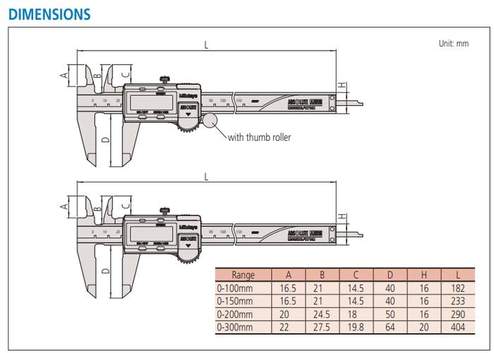Mitutoyo M-500-151-30 ABSOLUTE เครื่องวัดคาลิเปอร์ดิจิตอล (0 ถึง 150 Mm)