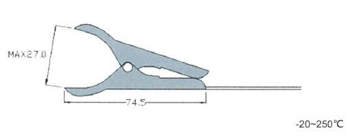 Rixen CK-01 โพรบวัดอุณหภูมิแบบคลิปหนีบ Max.250℃ (Type K)