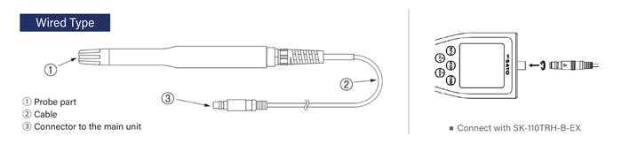 SK Sato S110TRH-20 โพรบวัดอุณหภูมิ (Wired Type Probe) | For SK-110TRH-B