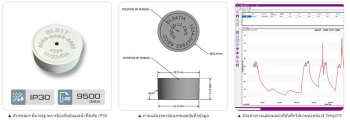 Signatrol SL61T กระดุมบันทึกอุณหภูมิ (-20 to 70°C)