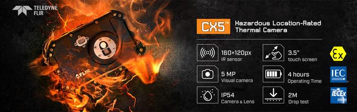 FLIR-CX5 กล้องถ่ายภาพความร้อนป้องกันการระเบิด (160 X 120 Pixels) | พร้อม Cloud & Wi-Fi