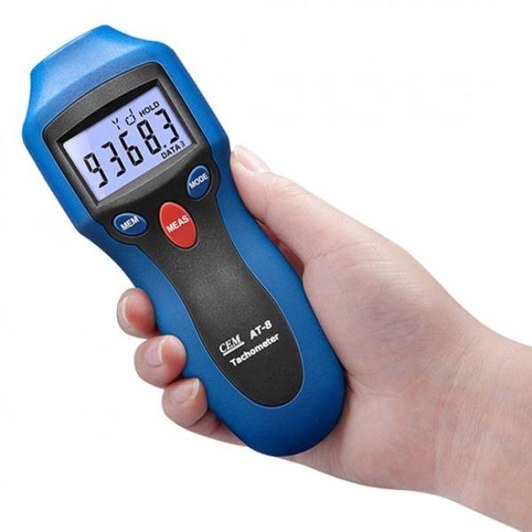 CEM AT-8 เครื่องวัดความเร็วรอบแบบดิจิตอล Digital Contact / Non-contact Tachometer