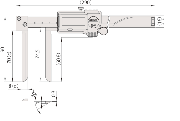 M-573-643-20 Digital ABS Knife-Edge Caliper