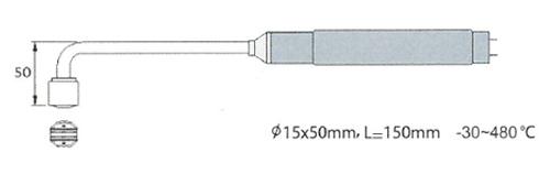 Rixen SK-03 โพรบวัดอุณหภูมิพื้นผิว Max.480 °C (Type K)