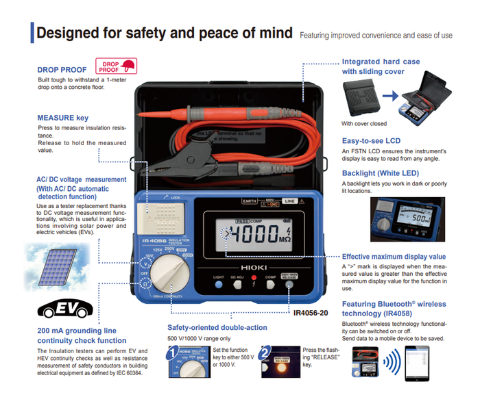 Hioki IR4056-21 เครื่องทดสอบความเป็นฉนวน (Insulation Tester) Economic Model