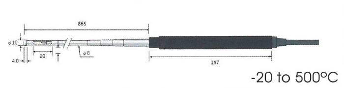 Rixen AK-01EX โพรบวัดอุณหภูมิอากาศและก๊าซ Max.500℃ (Type K)