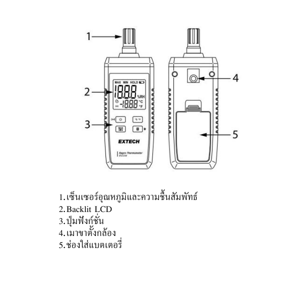 EXTECH EX-RH250W เครื่องวัดอุณหภูมิความชื้นพร้อม Bluetooth