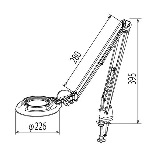 Otsuka ENVL6K-CF-2XAR โคมไฟแว่นขยายกำลังขยาย 2 เท่า  (Full Spectrum LED Lighting Magnifier) | Compact free arm type