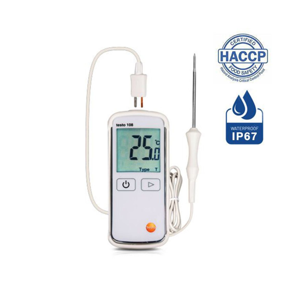 Testo 108 เครื่องวัดอุณหภูมิอาหาร HACCP (IP67) | Max.300°C