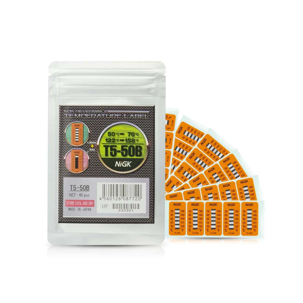 NiGK รุ่น T5-50B แถบวัดอุณหภูมิแบบ Irreversible (5 Point) | (50 to 70℃)