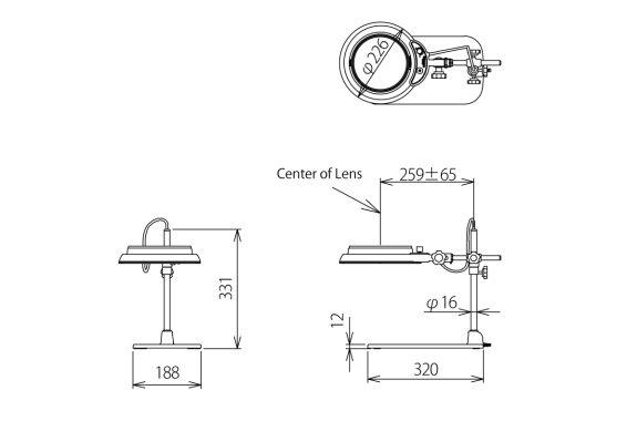 Otsuka MAGNALIGHT MGL-B-3XAR โคมไฟแว่นขยาย กำลั้งขยาย 3 เท่า