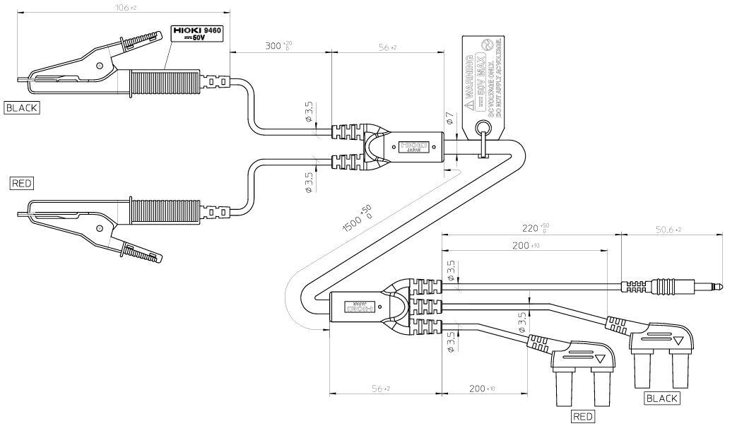 Hioki-9460 Clip type lead with temperature sensor