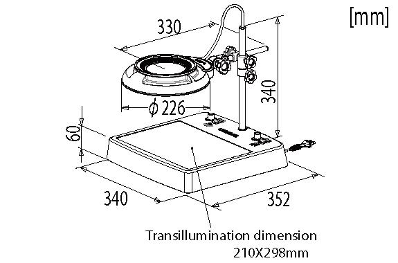 Otsuka ENVL-CL-2X โคมไฟแว่นขยายแบบมีไฟส่วนฐาน | Lightbox-type illuminated magnifier