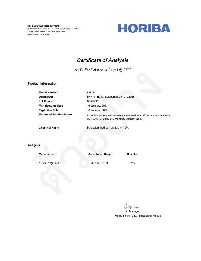 HORIBA HB-PH4 น้ำยาพีเอชบัพเฟอร์
