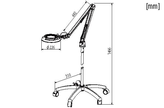 Otsuka ENVL-FL-3X โคมไฟแว่นขยาย | Free-Arm + Caster Stand