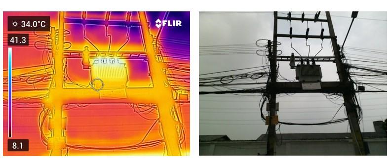 ตัวอย่างกล้องถ่ายภาพความร้อนจาก FLIR C3x สำหรับตรวจสอบอาคารและระบบไฟฟ้าทั่วไป